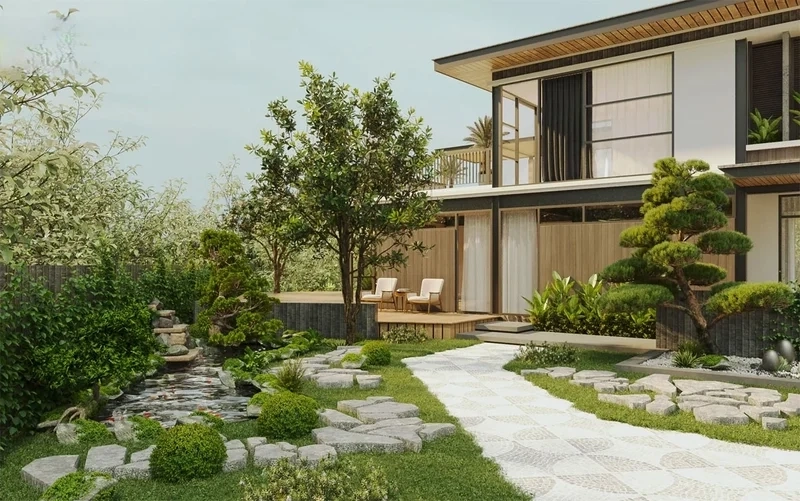 Mẫu nhà vườn ở quê gần gũi và thoáng mát