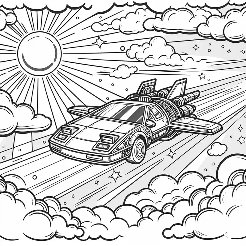 Tô màu ô tô bay đẹp giúp bé học mà chơi