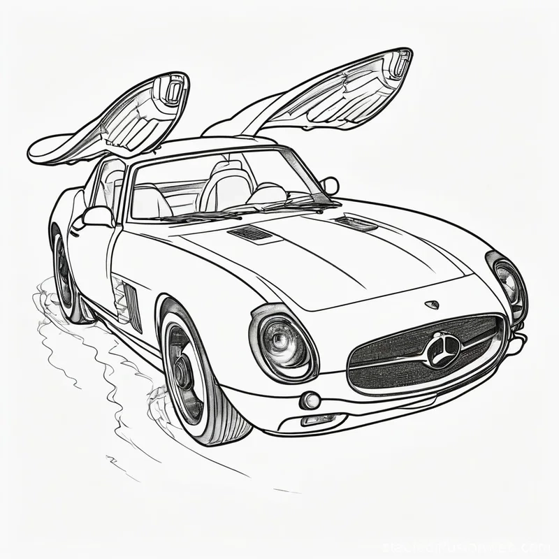 Tranh tô màu ô tô bay tương lai đầy hấp dẫn