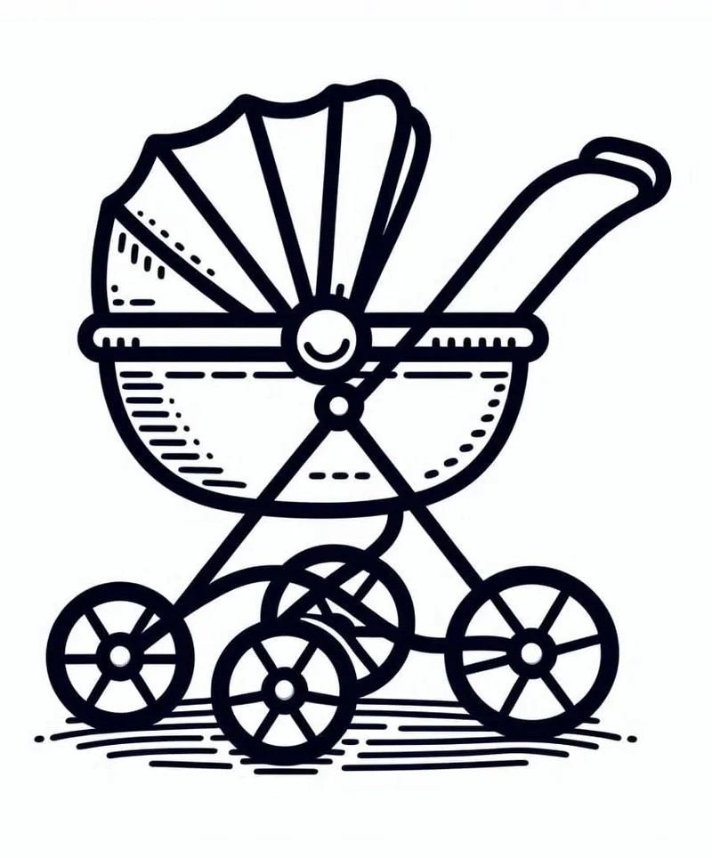 Tô màu xe đẩy em bé vui nhộn tăng hứng thú