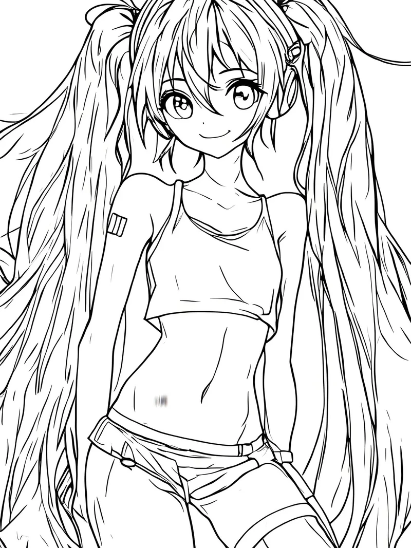 Tuyển chọn tranh tô màu Miku Hatsune đẹp dành cho fan yêu thích Anime