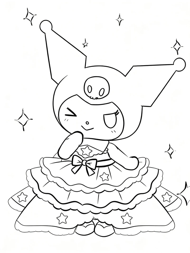 Tải ngay tranh tô màu Kuromi cho trẻ em giúp bé vừa học vừa chơi