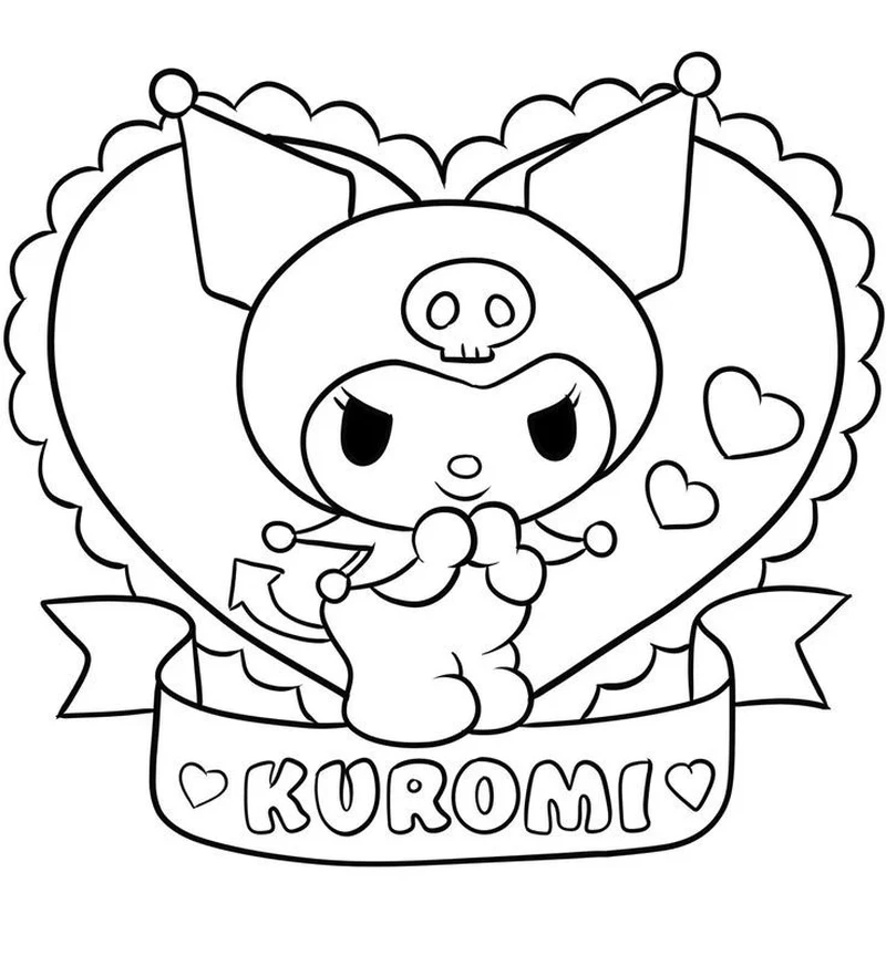 Tuyển chọn hình ảnh tranh tô màu Kuromi siêu đẹp cho bé tập tô