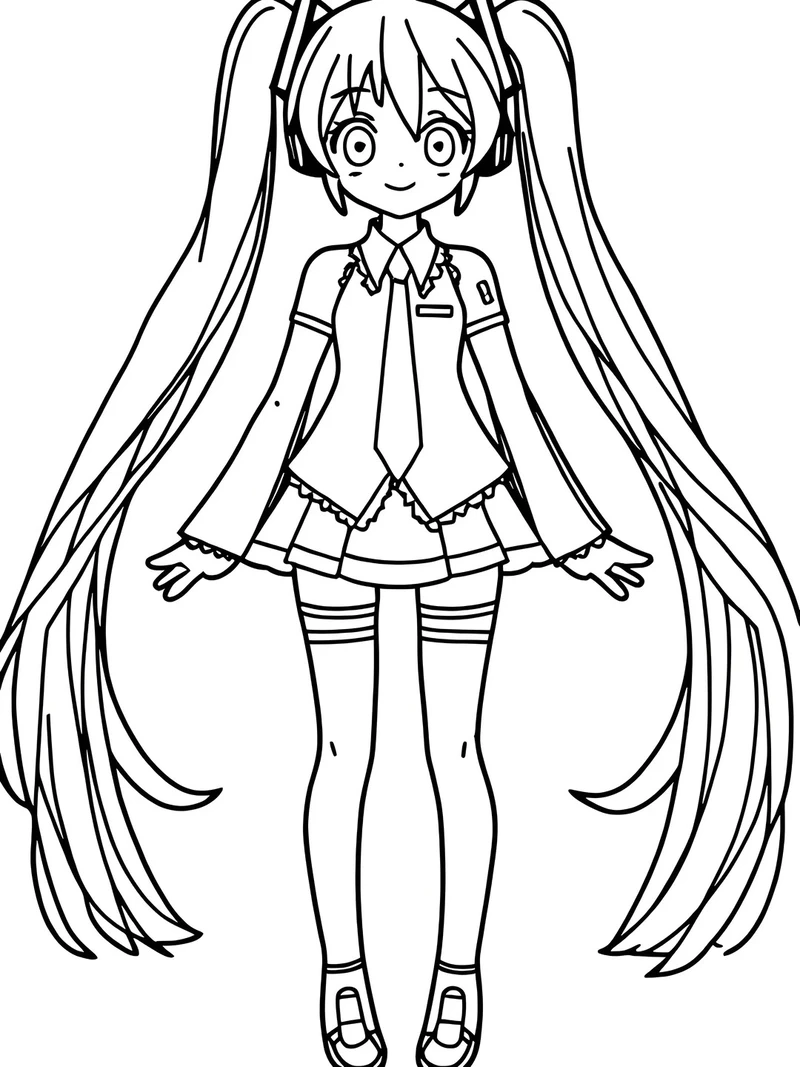 Tải ngay tranh tô màu Miku Hatsune cho trẻ em giúp bé vừa học vừa chơi