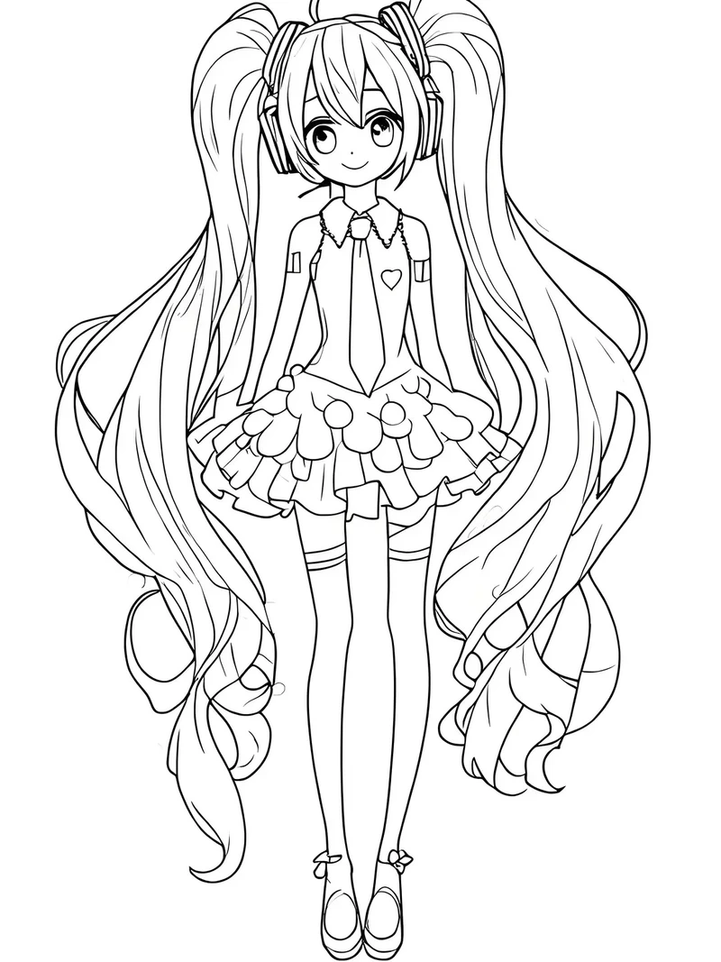 Khám phá bộ tranh tô màu Miku Hatsune anime cực hot trên mạng